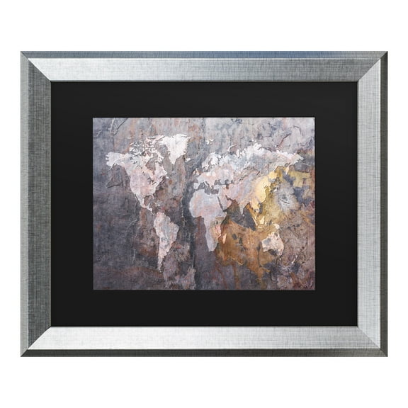 Trademark Fine Art 'World Map - Rock' Canvas Art by Michael Tompsett