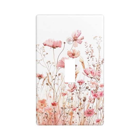Green Leaves Watercolor Light Switch Cover Plates Decorative Single Toggle Wall Plate, 1 Gang Lightswitch Cover