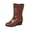 Brown, variant on EKVAHL Women's Mid Calf Wedge Boots, Side Zipper Slouchy Dress Boots, Round Toe Platform Walking Winter Outdoor Boots Brown