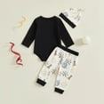 thumbnail image 3 of newwalpole My First New Years Baby Boy Outfit 1st New Year Romper Long Pants and Hat Happy New Year Outfit 3Pcs Cute Clothes Black for Size 0-3 Months, 3 of 3