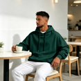 thumbnail image 6 of Nestiefly Hoodie for Men Fleece Long Sleeve Oversize Hooded Sweatshirts Casual Fall Track Pullover with Pocket Dark Green XL, 6 of 9