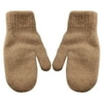 thumbnail image 1 of 1 Pair Women Mittens Double-layers Cute Stretchy Soft Thickened Cold Resistant Solid Color Autumn Winter Girls Gloves for Riding, 1 of 10