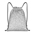 thumbnail image 1 of Saiise Silver Mosaic Pattern Sports Drawstring Backpack - String Swim Gym Bag with Wet Proof Pocket for Women&Men-Small, 1 of 6