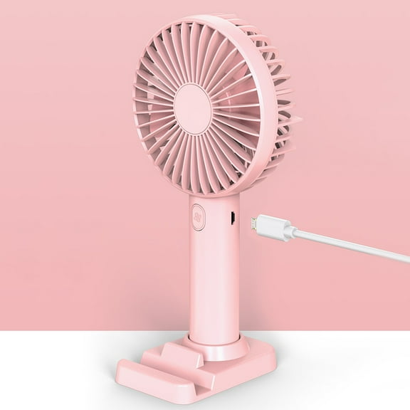Masteelf 1Set Small Fans Portable Pink Round Plastic Usb Rechargeable For Home Office Bedroom Outdoor General Users