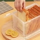 thumbnail image 5 of Fiudx Contenedor Hermético para Almacenar Pan, Organizador de Plástico Transparente, Dispensador Reutilizable para Panecillos, Solución para Almacenar Pan, Cereales y Refrigerios, Tamaño Compacto, 21, 5 of 7