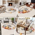 thumbnail image 5 of Rectangle Area Rugs 8 x 10 Ft, Fall Pumpkins Non-Slip Residential Carpet, Thanksgiving Watercolor Branch Maple Leaf Indoor Crawling Mats Runner Rugs for Living Room/Dining Room/Bedroom, 5 of 8