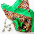 thumbnail image 3 of Noble Heritage Silk Square Shawl Green Traditions of Faberge Scarf, 3 of 7