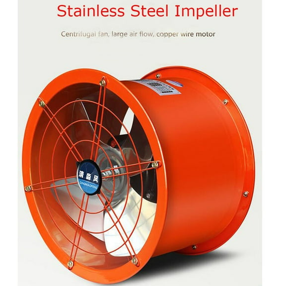 INTBUYING 10" Axial Fan Cylinder Pipe Fan for Dusting Ventilating 220V 120W 1800m³/H