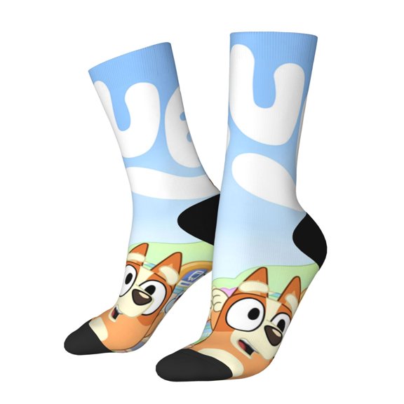 Johaoi Bluey Pattern Crazy Funny Socks for Men Women Colorful Fun Novelty Crew Socks Gifts for Adults Gag Gifts