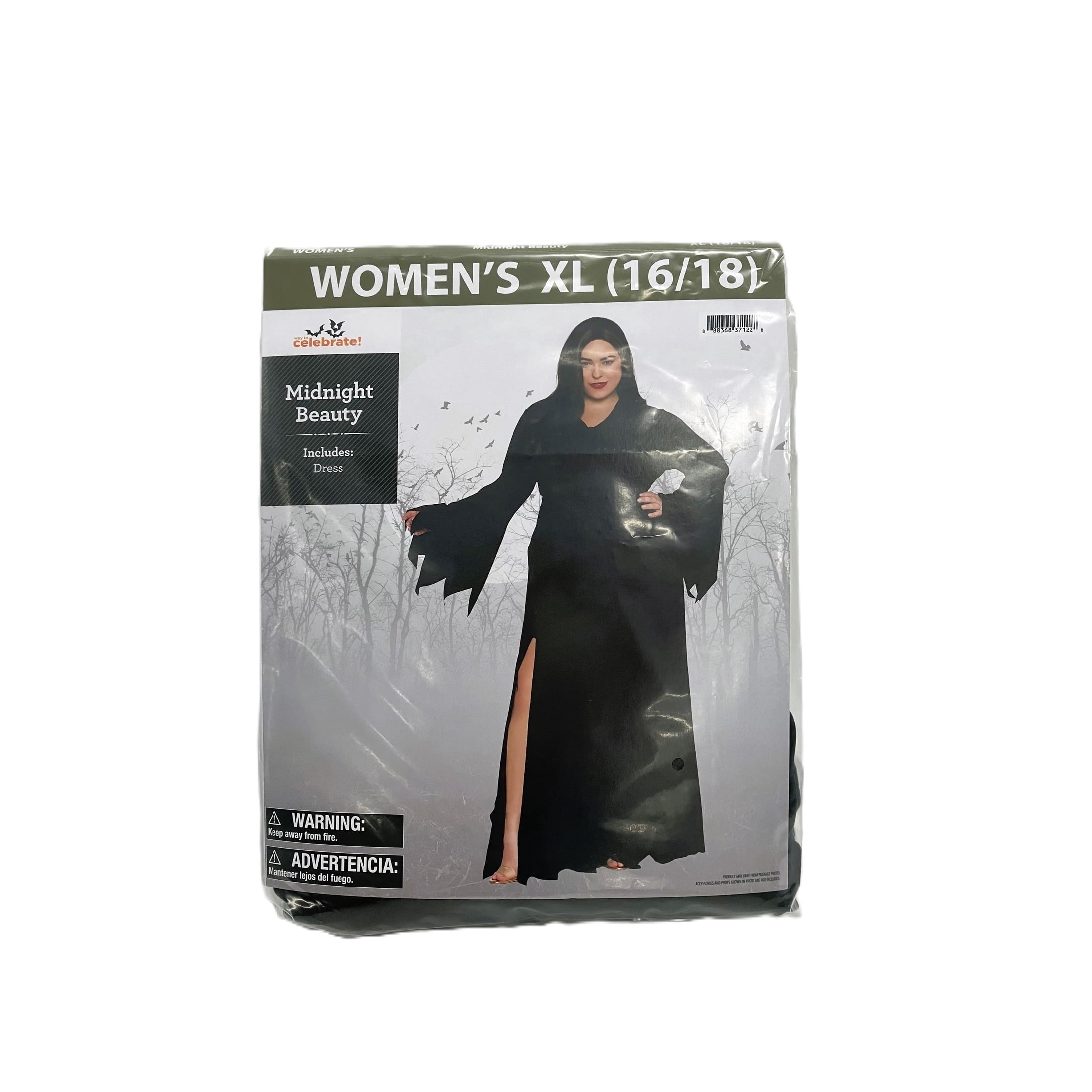 Midnight Beauty Costume Accessory for Adults, Black, XL (16/18), Halloween by Way To Celebrate