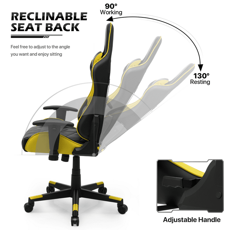 MoNiBloom Gaming Chair with Headrest and Lumbar Support, PU