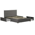 thumbnail image 6 of CosmoLiving by Cosmopolitan Elizabeth Upholstered Bed with Storage, Queen, Light Grey Linen, 6 of 20