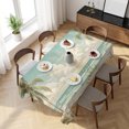 thumbnail image 3 of Vintage Tropical Beach Table Cloth Waterproof Tablecloths, Summer Coastal Palm Tree Ocean Tablecloth Dining Table Cover for Kitchen Party Tabletop Outdoor, Rectangle Tablecloth 54x108 Inch, 3 of 9