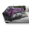 thumbnail image 3 of Cars Soft Flannel Fleece Blanket, Classic Colored Cabriolet Car Parked on the Beach in Cuba Seaside Exotic Trees Print, Cozy Plush for Indoor and Outdoor Use, 70" x 90", Violet Green, by Ambesonne, 3 of 6