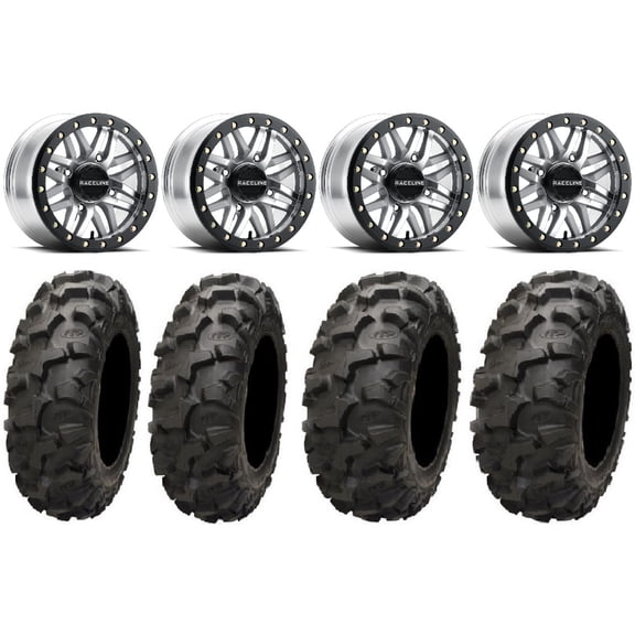 Raceline Ryno Bdlk 14" Mh Wheels 28" Blackwater Tires Polaris RZR XP 1000 / PRO XP / Ranger XP 900/1000