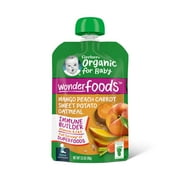 Gerber Organic for Toddler WonderFoods, Mango Peach Carrot Sweet Potato Oatmeal, 3.5 oz Pouch