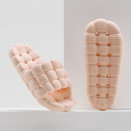 

PIKADINGNIS 2023 Massage Hollow Out Water Leakage and Quick Drying Women s Slippers Thick Sole Soft Non-Slip Sandals Bathroom Men Slippers