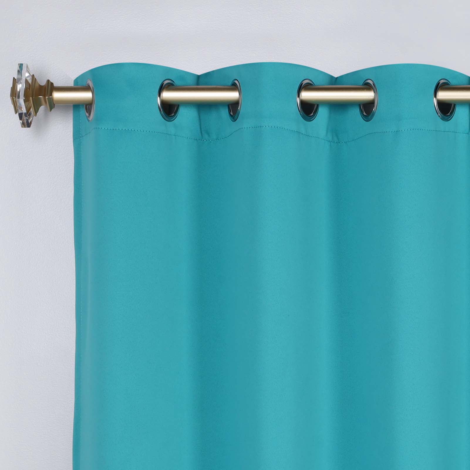 Superior Blackout Solid Light Filtering Grommet Curtain Panel Set, 46" x 63", Aqua