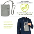thumbnail image 5 of Funda para el cuello Travelon con bloqueo RFID, ropa interior gris, 5 of 5