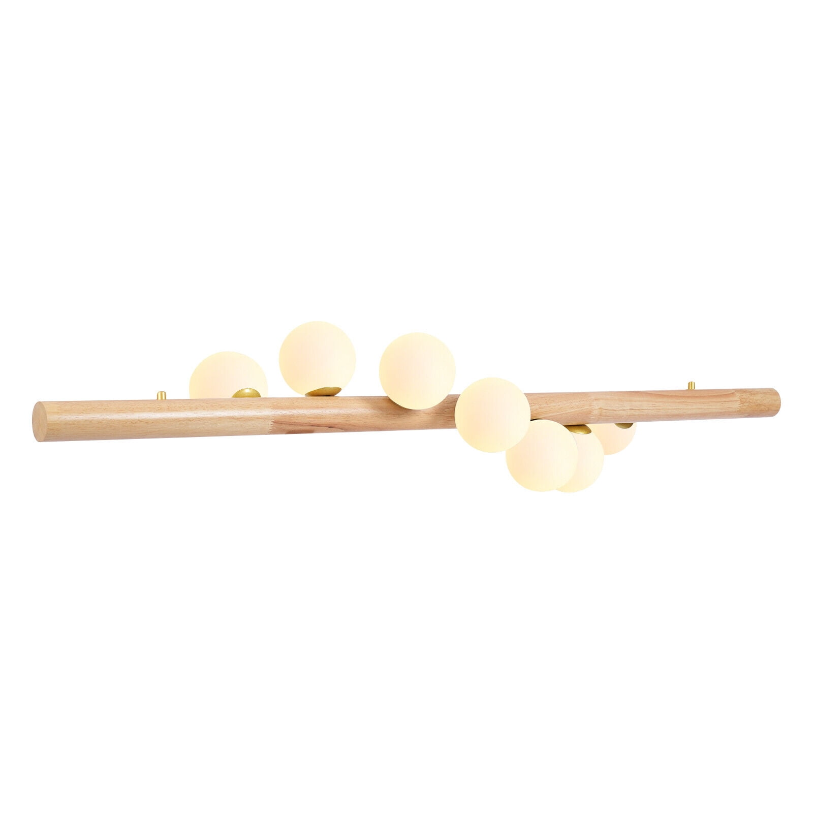 Wood Ceiling Light, 7-Light Pendant Lights, Height-Adjustable Suspension Ceiling Light Fixture 110V Open Design And Adjustable Height
