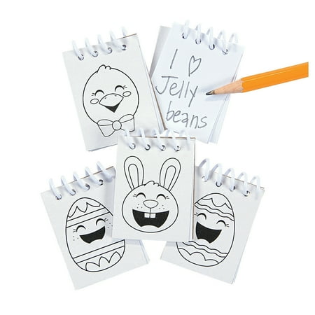 Color Your Own Mini Easter Notepads - Craft Kits - 48 Pieces