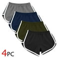 thumbnail image 2 of Ashirexll 4 Packs Athletic Shorts for Women, Solid Color Plus Size Workout Elastic Waist Soft Comfy Breathable Running Shorts Black B L, 2 of 7