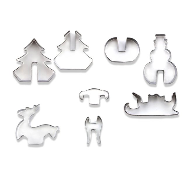 Bewildely Paquete de 8 moldes, molde para hornear, cocina doméstica, molde para hacer dulces de acero inoxidable, decoración en forma geométrica, Herramientas y accesorios para hornear Bewildely HA009876-00B
