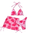 thumbnail image 3 of Babcutegg Women's High Waisted Bikini Set 2 Piece Drawstring Adjustable Swimsuit Ruched Top Split Bottom Bathing Suit Hot Pink Size M, 3 of 7