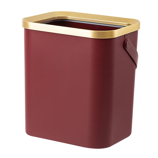 Cubo de basura Papelera de baño 12L Cesto de basura de gran capacidad Papeleras de inodoro con asa portátil para inodoro Dormitorio Dormitorios Sala Rojo Gloria Bote de basura