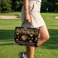 thumbnail image 2 of SEANATIVE Golf Cart Seat Cover, Compatible with EZGO, Club Car, Yamaha, 2-Seater Golf Cart Seat Towel Blanket with 4 Front Pockets, Quick Install, Washable, Aztec Sunflower Highland Cow Print, 2 of 7