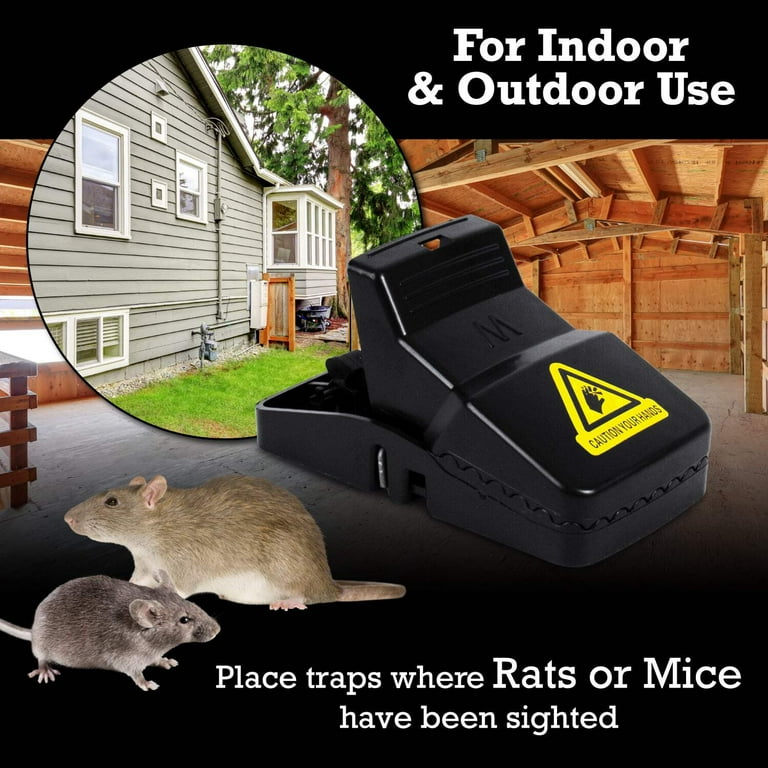 JAWS Reusable Mouse Traps for Home | Powerful Plastic Mouse Traps for Effective and Sanitary Mice and Rodent Removal | Safe and Durable Touchless Trap for Mice | 4.0"L x 1.88"W x 2.25"H | 12-Pack