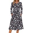 thumbnail image 2 of Fantaslook Long Sleeve Midi Dresses for Women Casual Floral Dress Flowy Fall Dresses with Pockets, 2 of 9