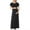 Black, variant on Dresses for Maternity Women's,Elastic Waist Lightweight Solid Short Sleeve Summer Maxi Dress Black S