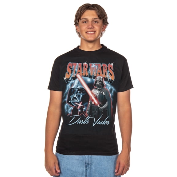Disney Star Wars Shirt Men's Darth Vader Lightsaber Short Sleeve Tee