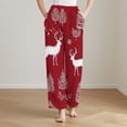thumbnail image 2 of SwiftWear Christmas Themed Brushed Fleece Pajama Bottoms - Plus Size Cozy Sleepwear & Home Lounge Pant with Pocket & Elastic Waist Soft Comfort Red, 2 of 4