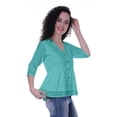 thumbnail image 2 of Moomaya Womens Cotton Peplum Top V-Neck Cotton Tunic Ethnic Blouse, 2 of 7