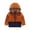 Brown, variant on Toddler Boy's Cute Jackets Hooded Zip Up Color Block Fleece For Autumn And Winter Thickened Elastic Coat Kids Outerwear Size 12-18 Months