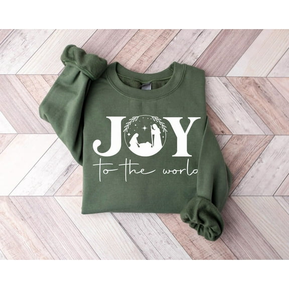 Joy To The World Sweatshirt, Nativity Winter Shirt, Joy Sweatshirt, Winter Gift, Religious Sweatshirt, Christian Gift, Crewneck Shirt Tshirt All Size S-5XL