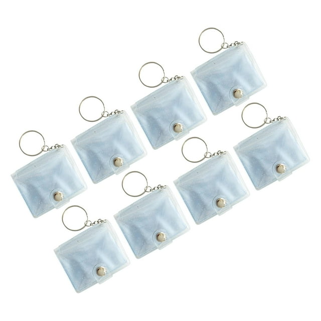 Mini álbum de fotos pequeño, almacenamiento de imágenes, llavero, tarjeta, carpeta de bolsillo, tarjeta de presentación Blanco 2 pulgadas