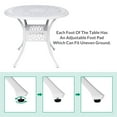 thumbnail image 3 of VIVIJASON 35.2" Outdoor Patio Dining Round Table White Cast Aluminum Rustic Large Patio Table with Umbrella Hole, 3 of 7