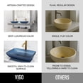 thumbnail image 4 of VIGO Matte Shell Sottile Royal Blue Glass 18 in. L x 13 in. W x 4 in. H Rectangular Vessel Bathroom Sink, 4 of 12