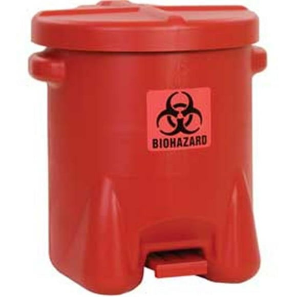 Eagle Manufacturing 947BIO Safety Biohazardous Waste Can, Red - 14 gal
