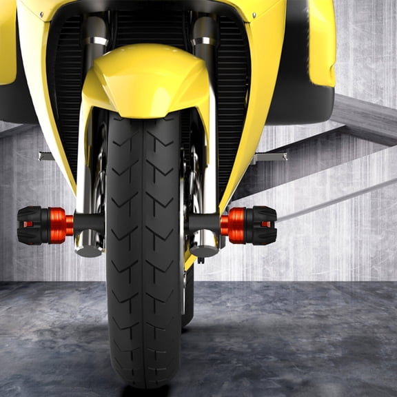 SWETRACE 2-Pack Motorcycle Front Fork Cup with Orange Buffer Pad Anti-Collision Accessories