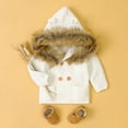 thumbnail image 6 of LFEOOST Newborn Baby Girl Sweater Coats Long Sleeve Knitted Warm Jacket Cardigan Coats Outwear Fall Winter Clothes White 100, 6 of 9