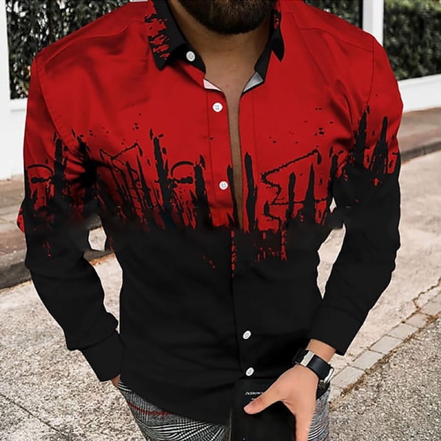 Camisas hawaianas de manga larga, camisas con estampado floral en 3D, camisas de moda para hombres, blusas casuales de playa, blusas con solapa, ropa para hombres con botones