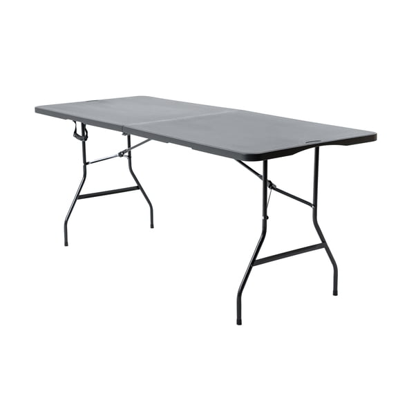 Mesa Plegable Negra LOOMBER 180 cm Tipo Portafolio para Exteriores y Jardín