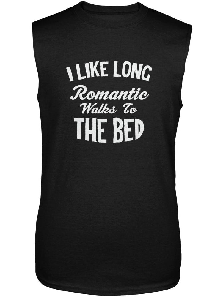 Old Glory Long Romantic Walks to The Fridge Black Adult Sleeveless Shirt