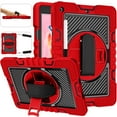 thumbnail image 2 of ELEHOLD Rugged Case For Apple iPad 11th(A16) 2025 With 3-in-1 Stylus Pens ,Three-Layer Hybrid  360° Rotating Kickstand Pencil Holder Handstrap Shoulder Strap Shockproof Case ,B, 2 of 10