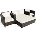 thumbnail image 4 of Patiojoy 5 Pieces Patio Furniture Set Sectional Wicker Sofa Conversation Set with Removable Cushions White, 4 of 6