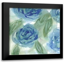 Dyer, Beverly 12x12 Black Modern Framed Museum Art Print Titled - Blue Green Roses I